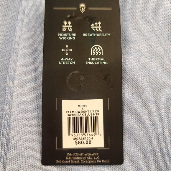 Walter Hagen Performance 11 Midweight 1/4 Zip Golf Pullover Small Daybreak Blue - Picture 6 of 12